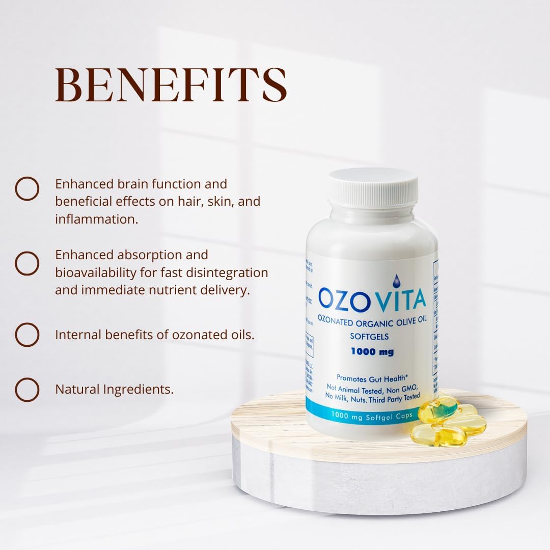 OzoVita Ozonated Organic Olive/Linseed Oil 1000mg (60sg)