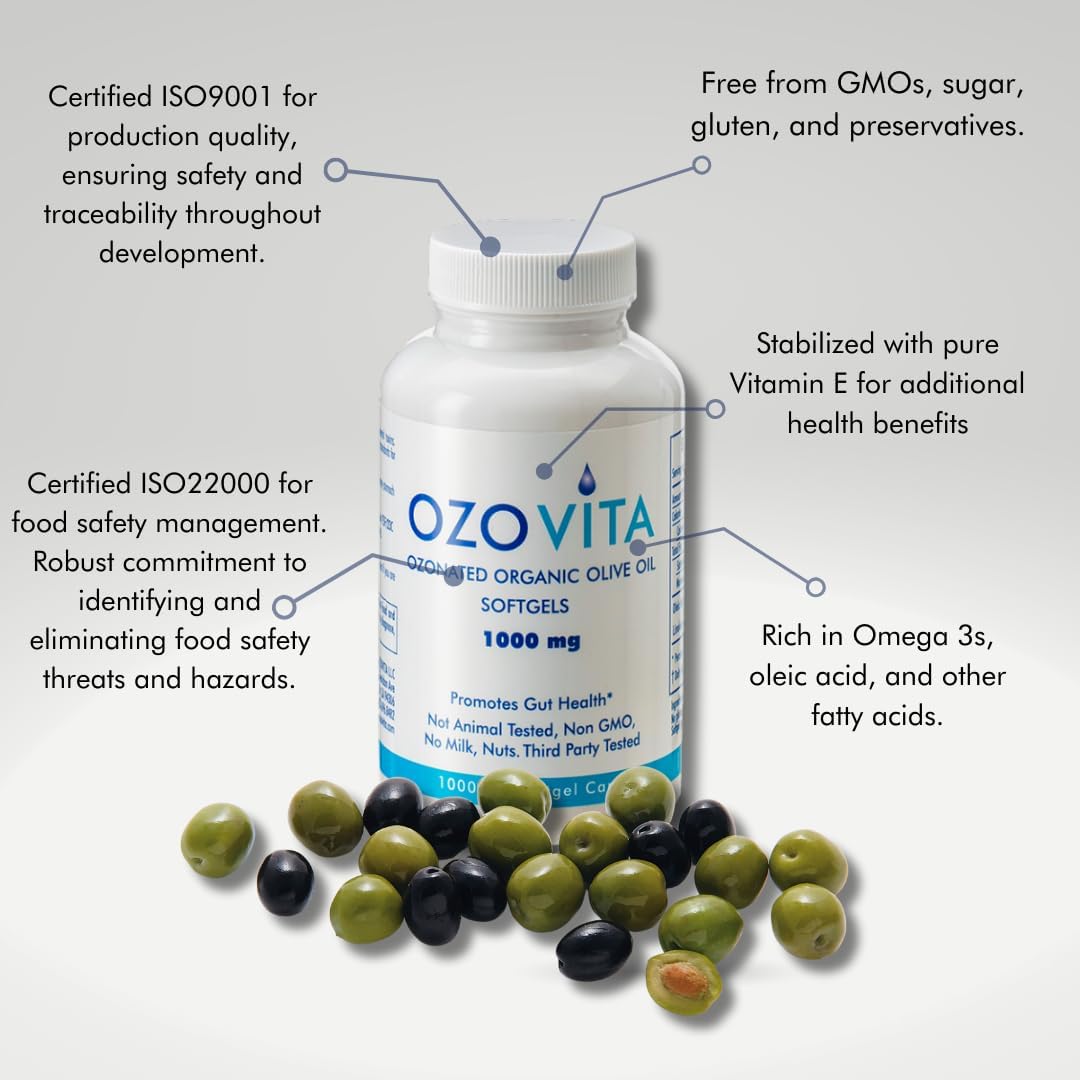 OzoVita Ozonated Organic Olive/Linseed Oil 1000mg (60sg)