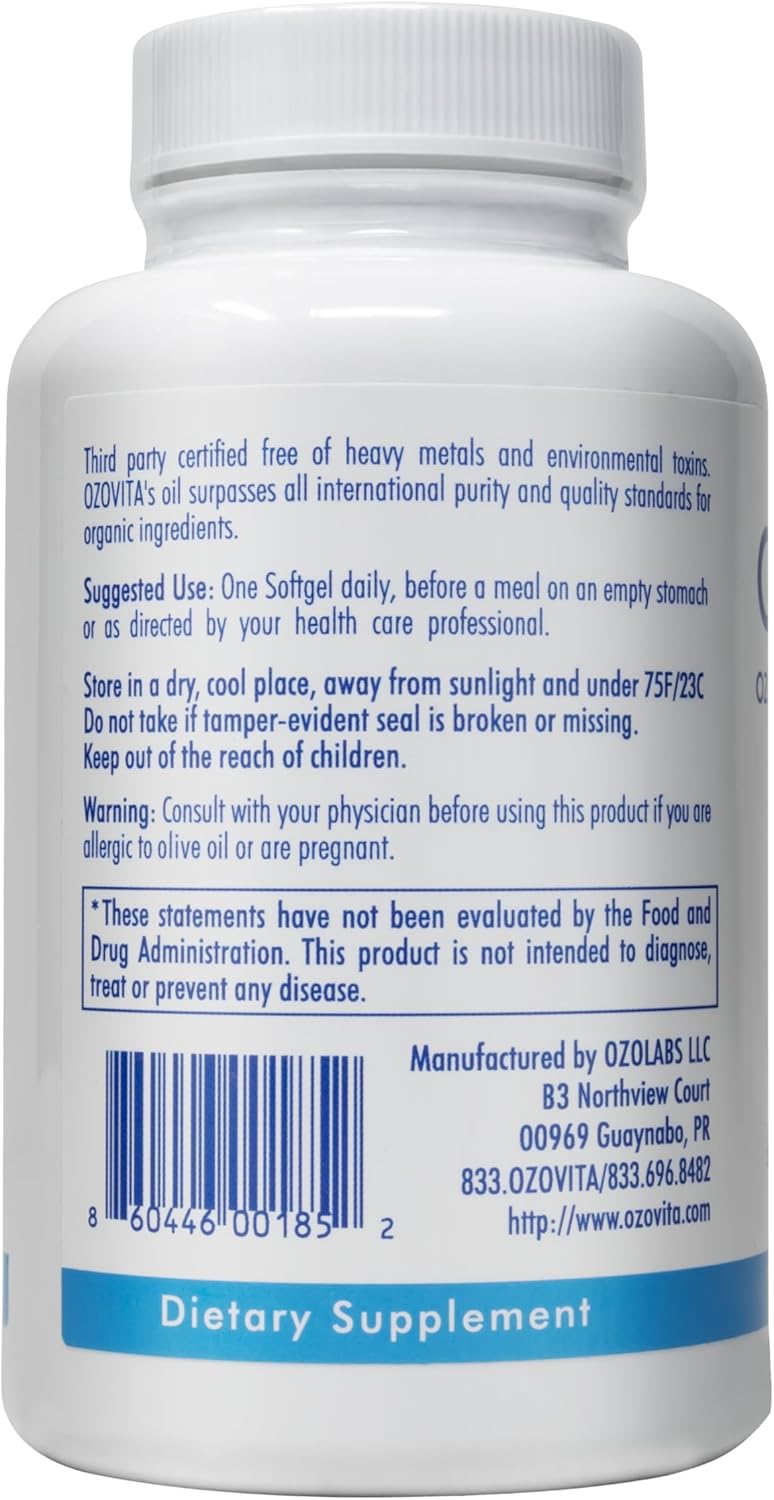OzoVita Ozonated Organic Olive/Linseed Oil 1000mg (60sg)