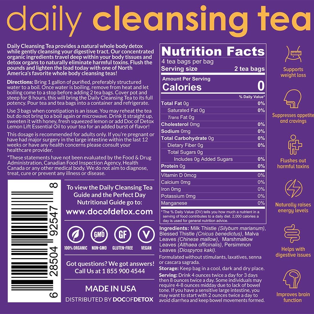 DocofDetox - Daily Cleansing Tea (6 Weeks)