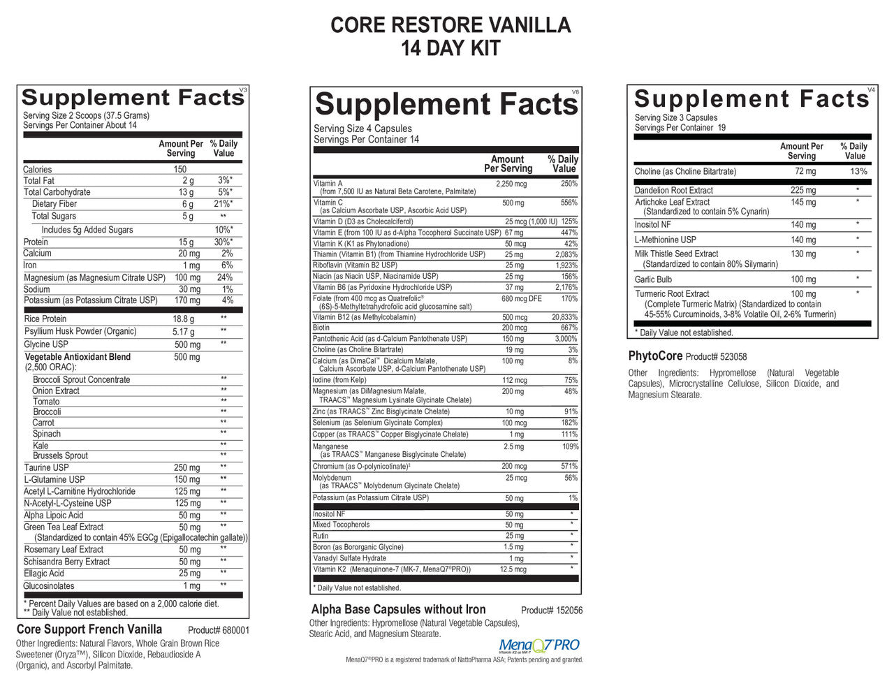 CORE RESTORE 14 DAY DETOX KIT (Vanilla)