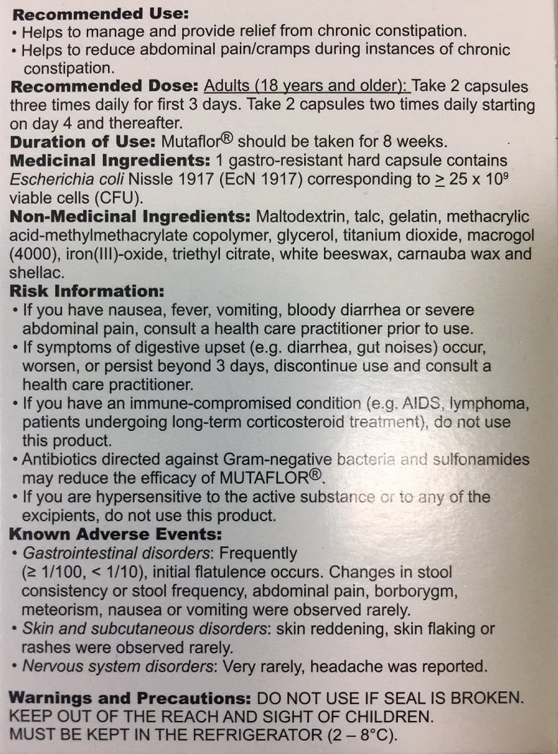 Mutaflor (60 Caps) Probiotic for gut health