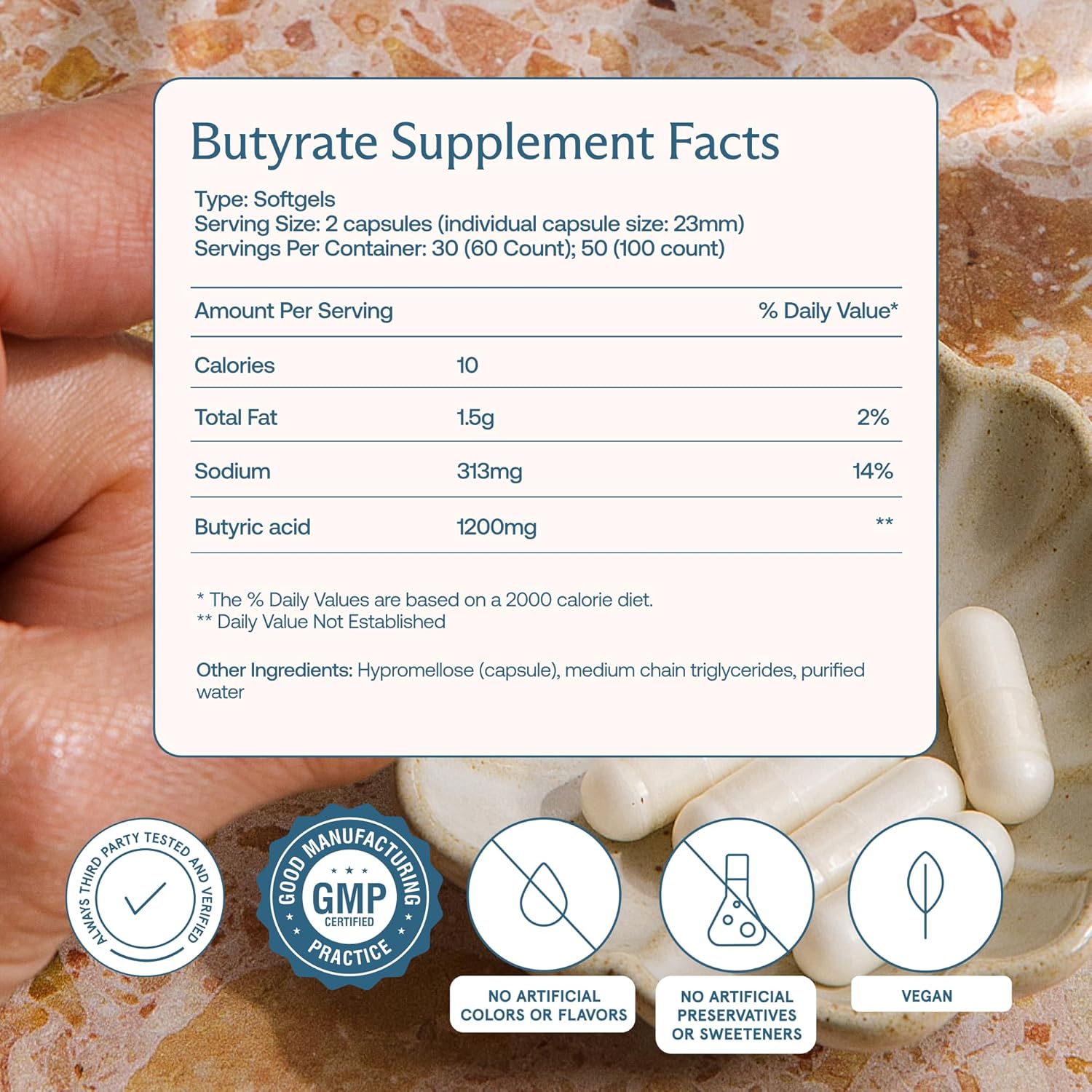Sodium Butyrate 100 caps ( Body Bio)